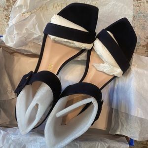 Stuart Weitzman Navy Suede Sandals